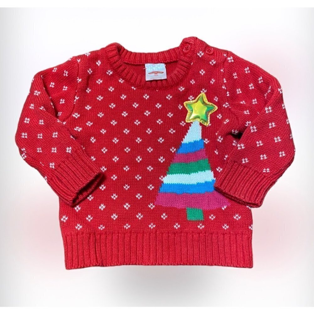 Holiday Time Baby Christmas Tree Knit Sweater Size 12 months